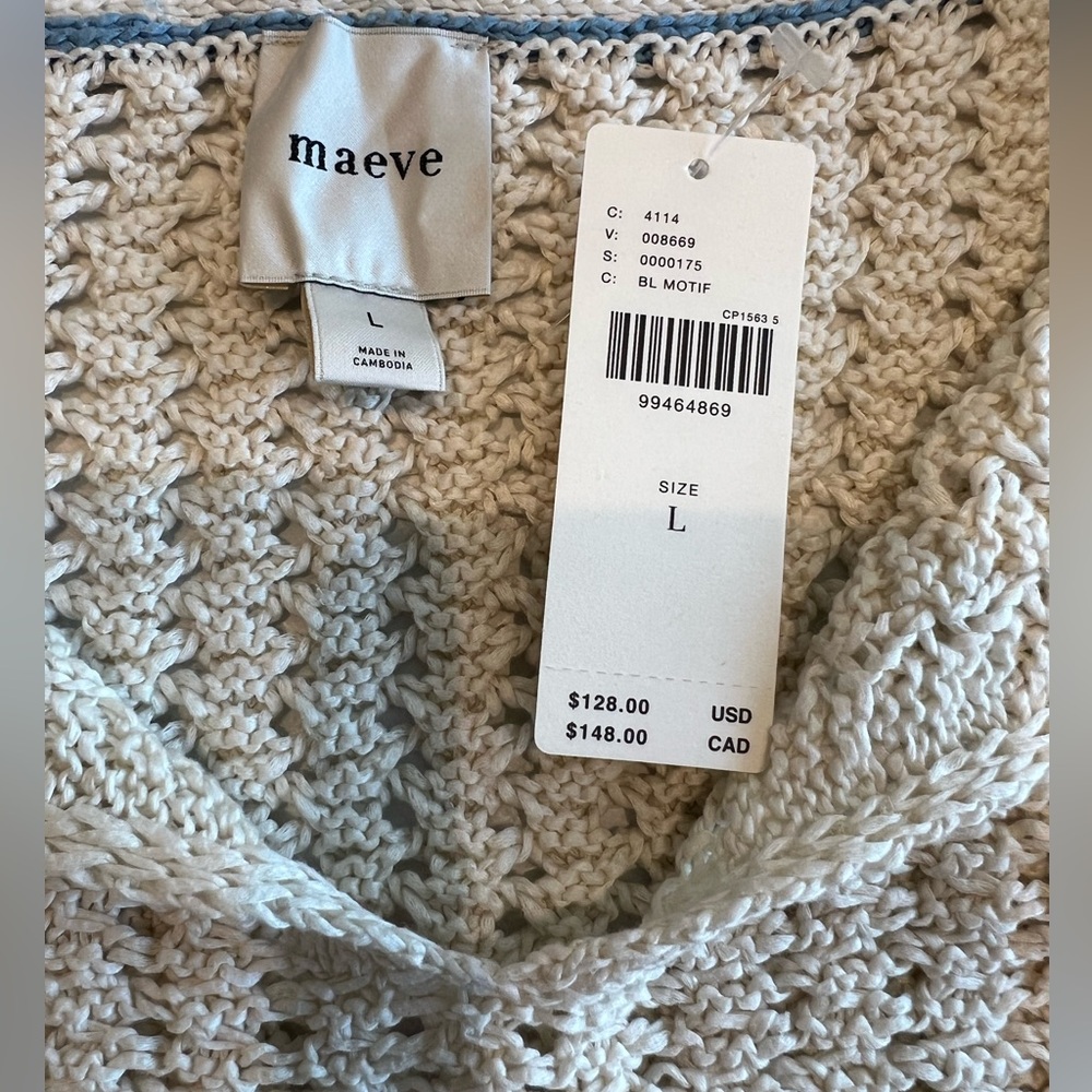 Anthropologie Maeve Keyhole Open-Stitch Sweater Large - Picture 13 of 15